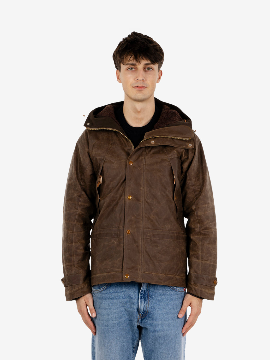 Mountain jacket cotone cerato dark tan