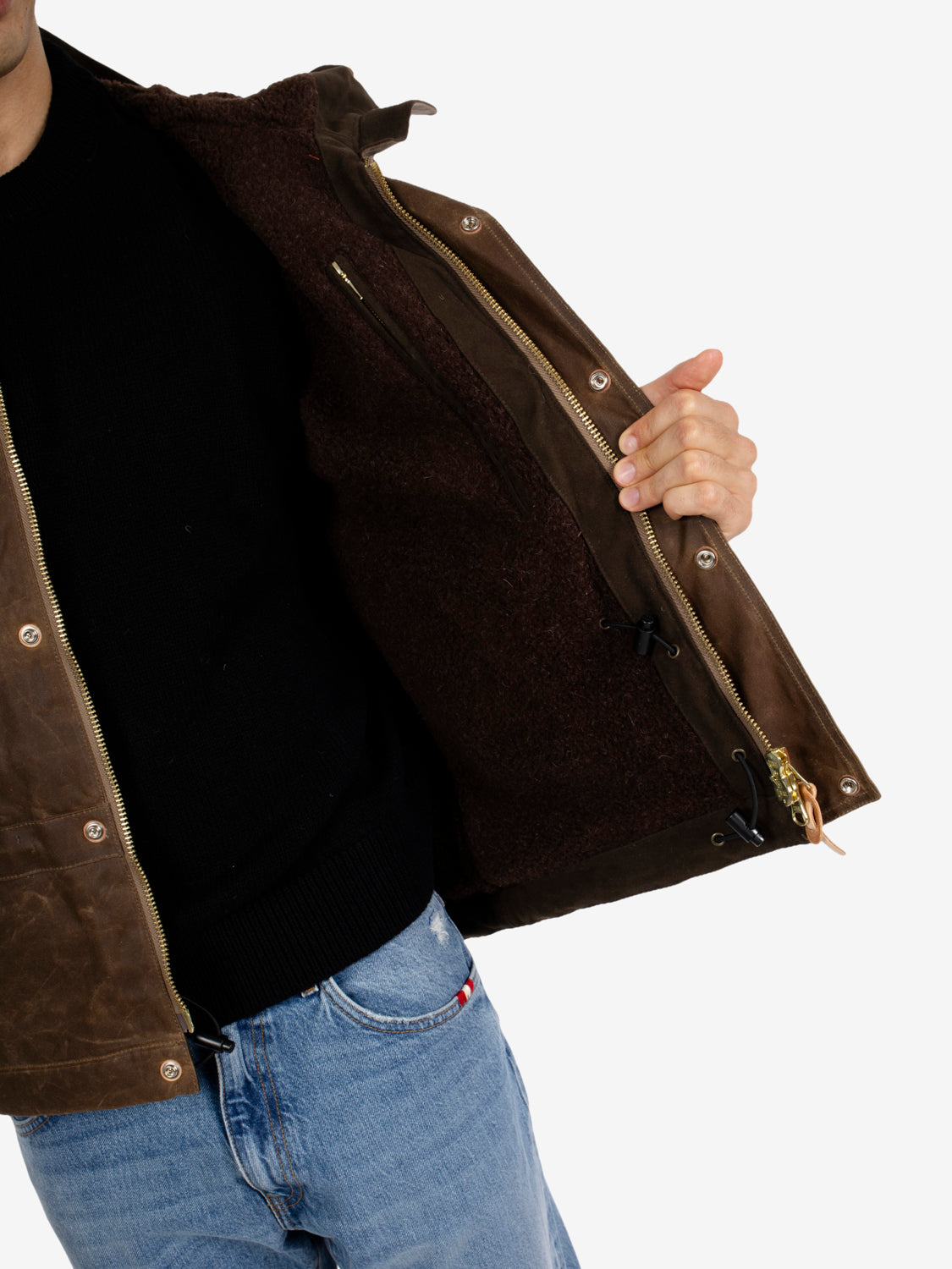 Mountain jacket cotone cerato dark tan