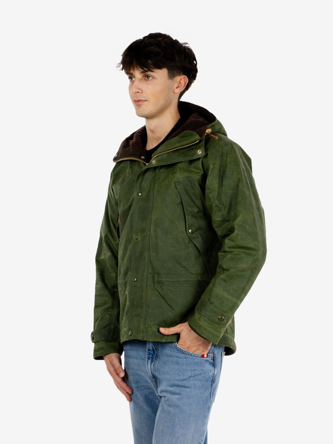 Mountain jacket cotone cerato light green