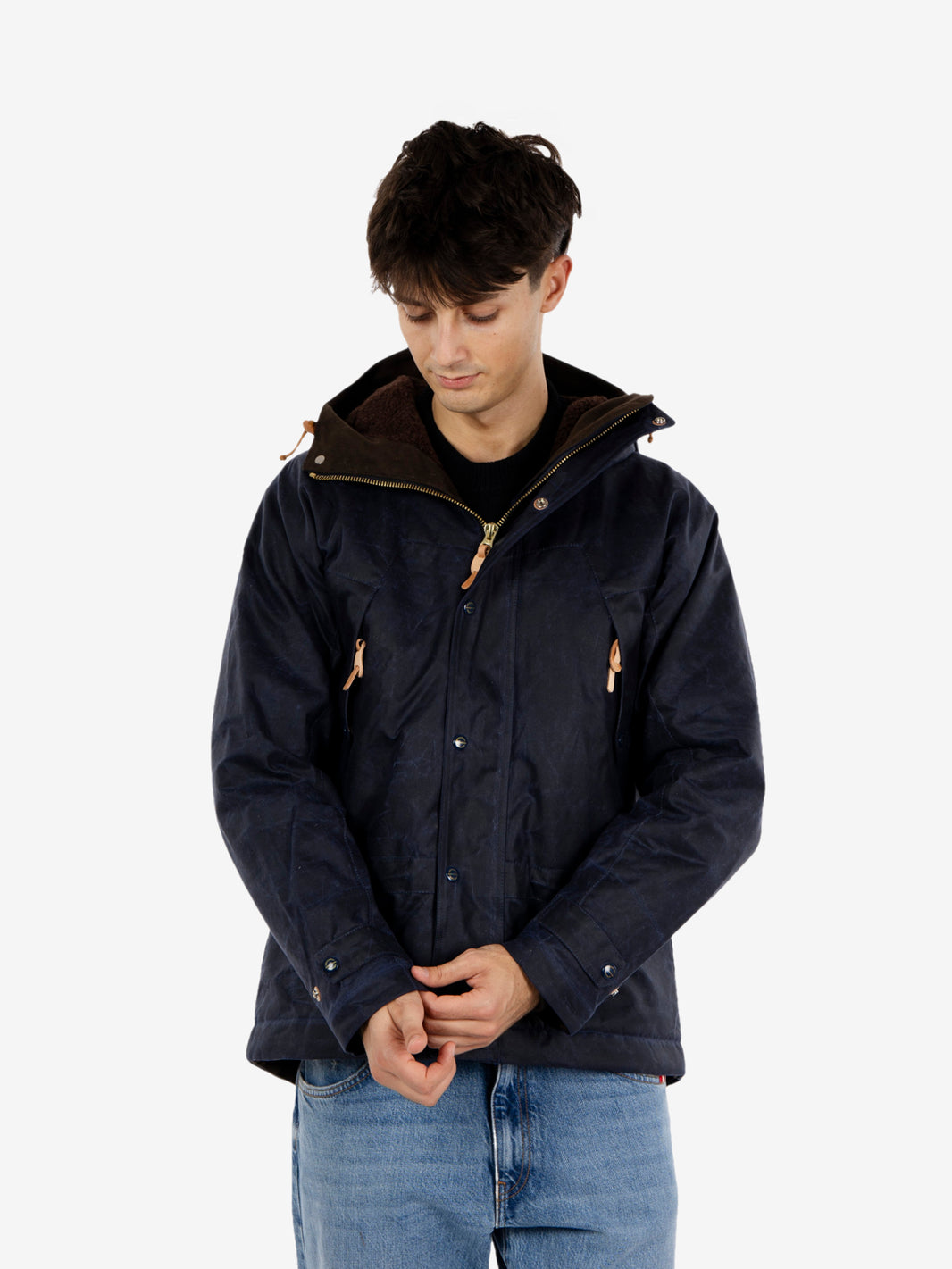 Mountain jacket cotone cerato navy