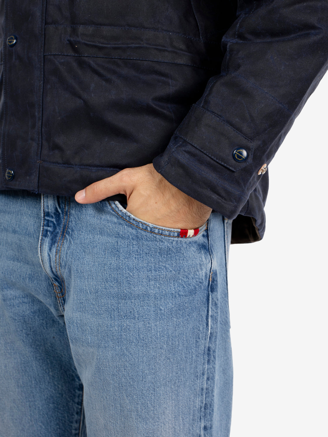 Mountain jacket cotone cerato navy
