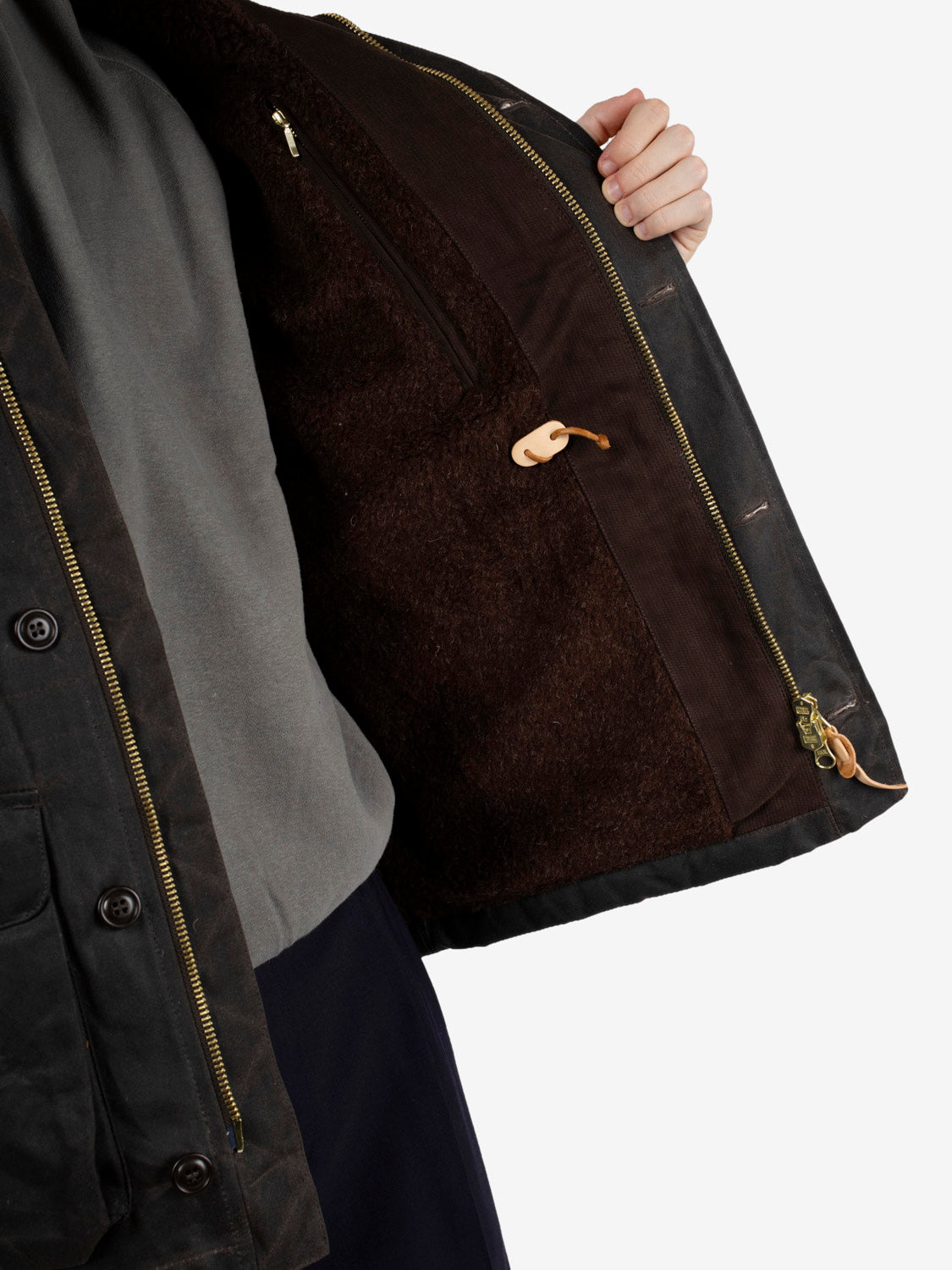 Teddy Lined Weekender coat chocolate