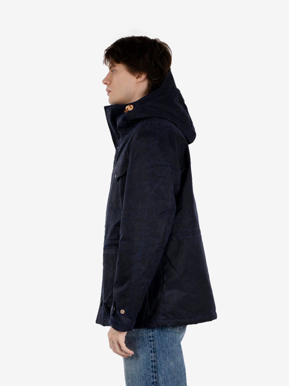 Navy blue teddy-lined Weekender coat