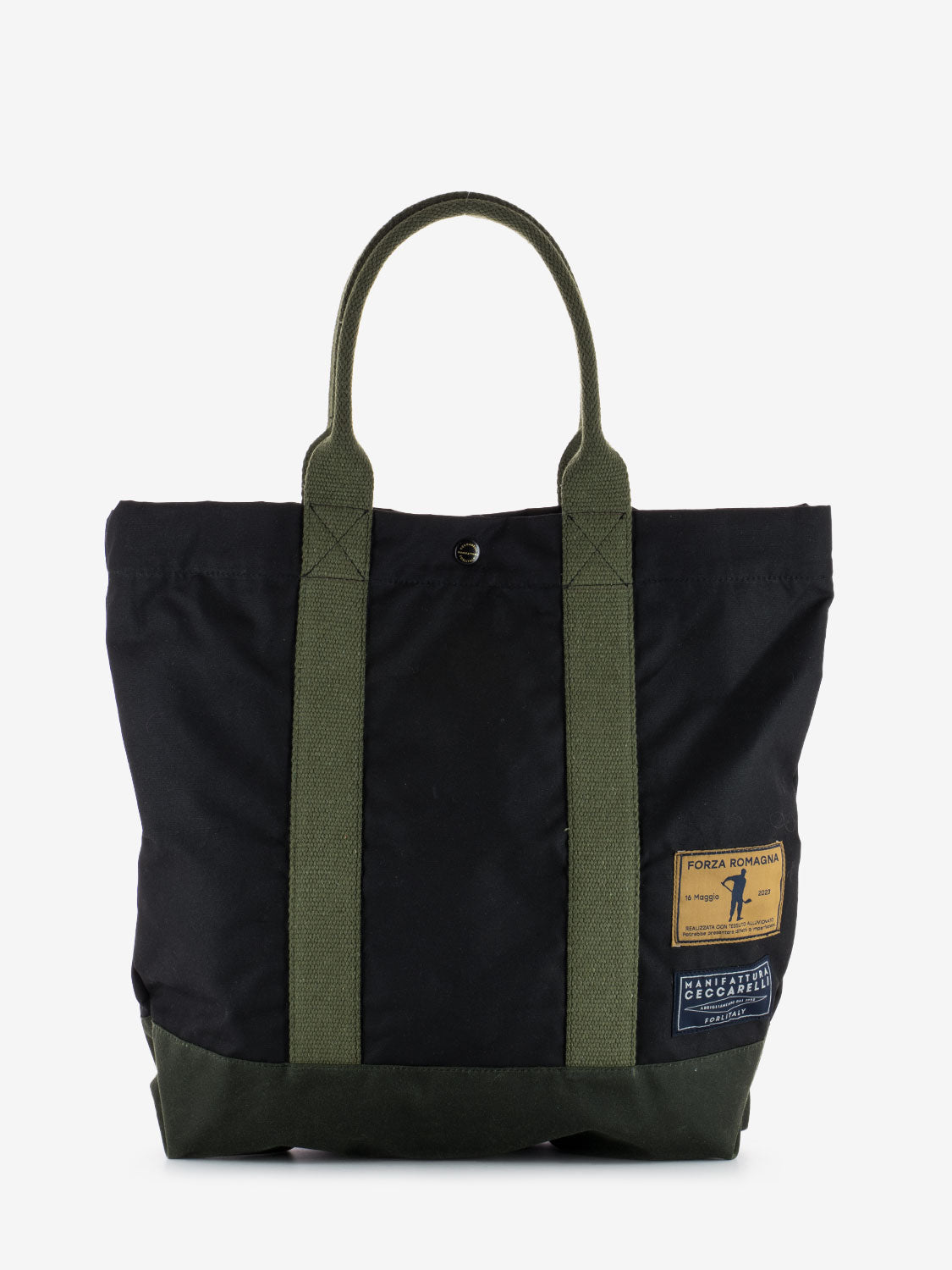MANIFATTURA CECCARELLI Tote Bag 黒xカーキ Manifattura Ceccarelli - Tote bag 