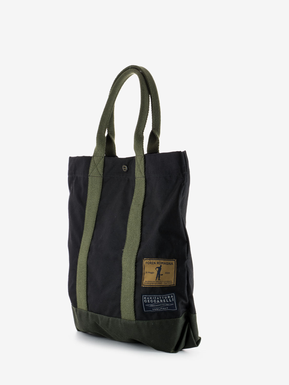MANIFATTURA CECCARELLI Tote Bag 黒xカーキ MANIFATTURA CECCARELLI Tote Bag 黒xカーキ