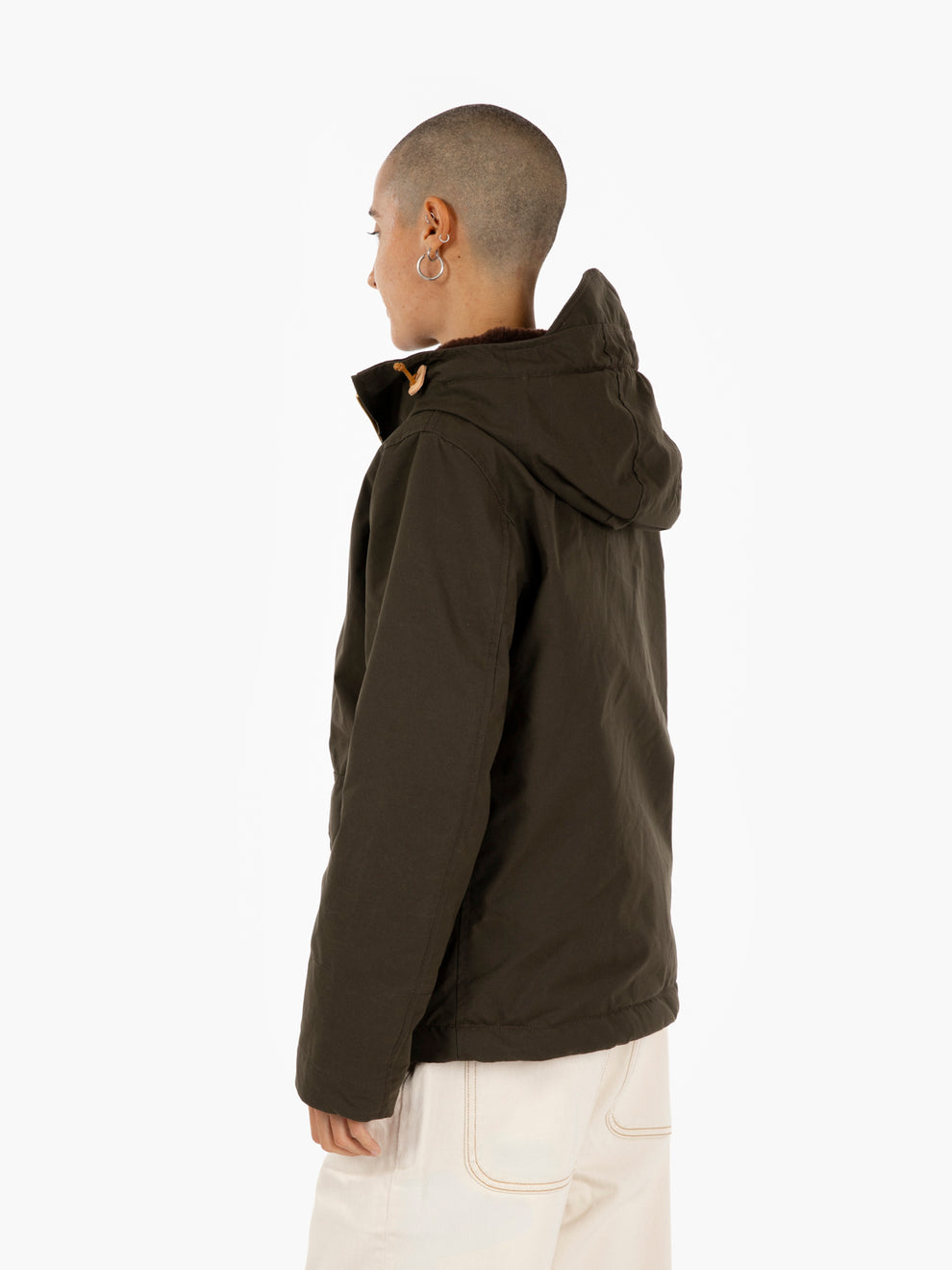 Woman blazer coat with hood chocolate