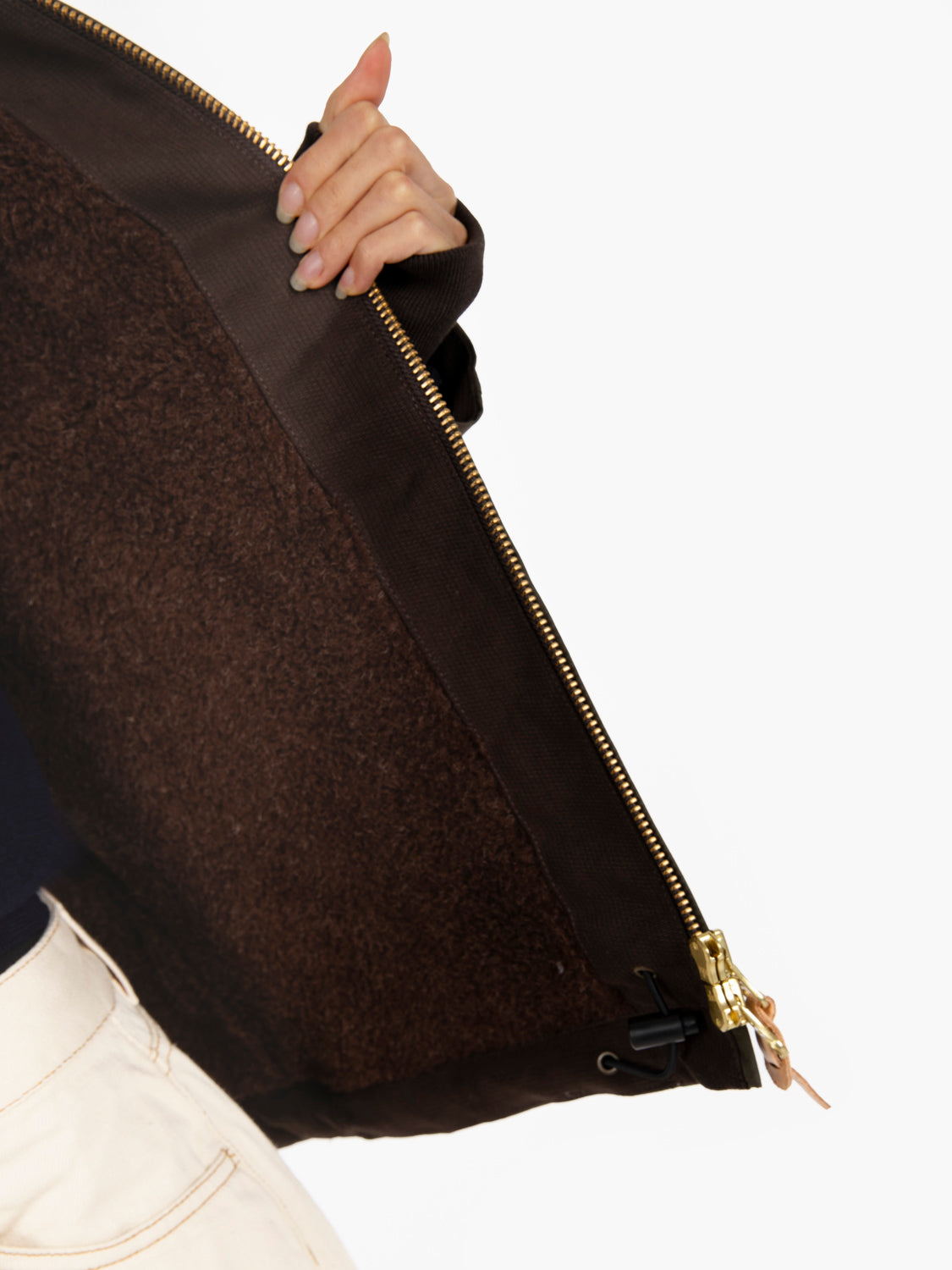 Woman blazer coat with hood chocolate