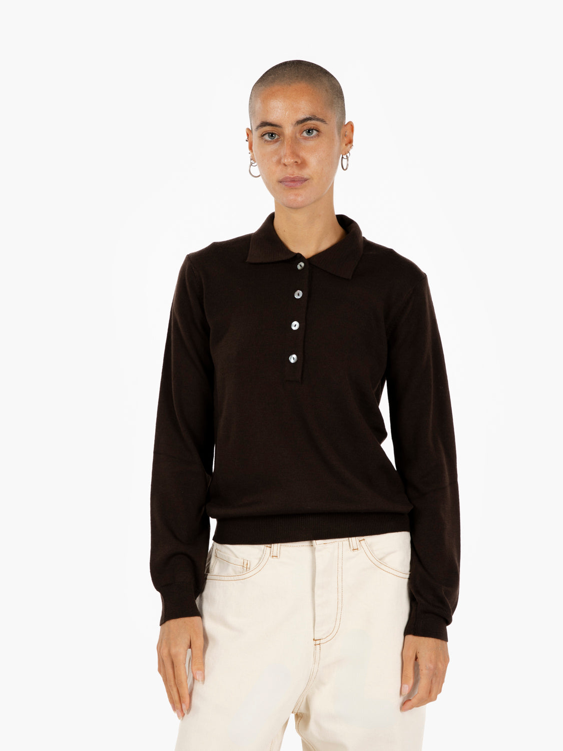POLO SHIRT M/L DARK BROWN 197403_19053