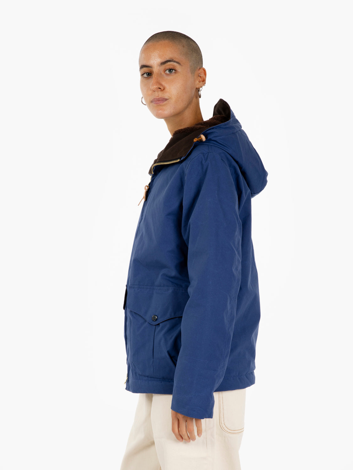 Woman blazer coat with hood cobalt