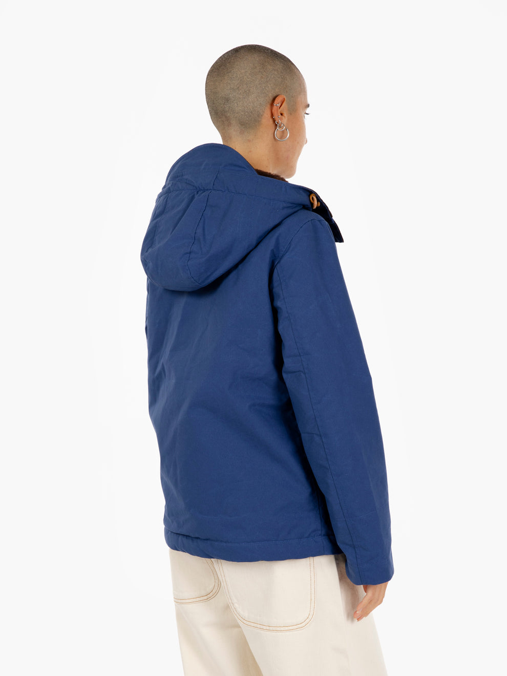 Woman blazer coat with hood cobalt