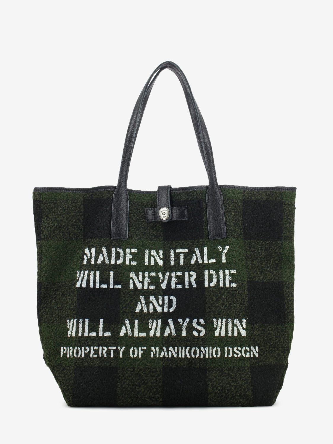 Shopping bag Mia Buffalo check military / black