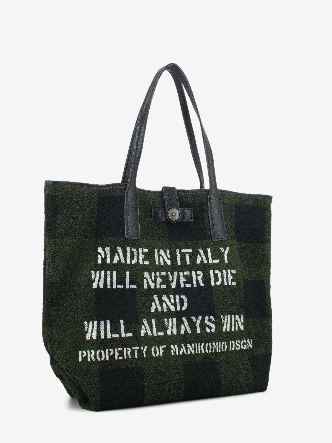 Shopping bag Mia Buffalo check military / black