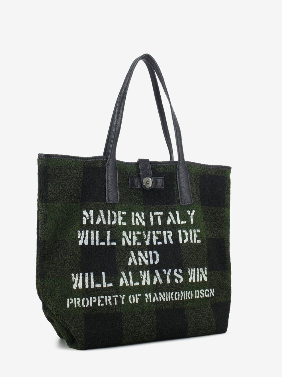 Shopping bag Mia Buffalo check military / black
