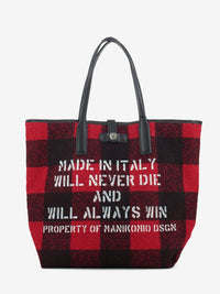 MIA BUFFALO CHECK SHOPPING BAG RED BLACK SHPMIABC01REDBLACK