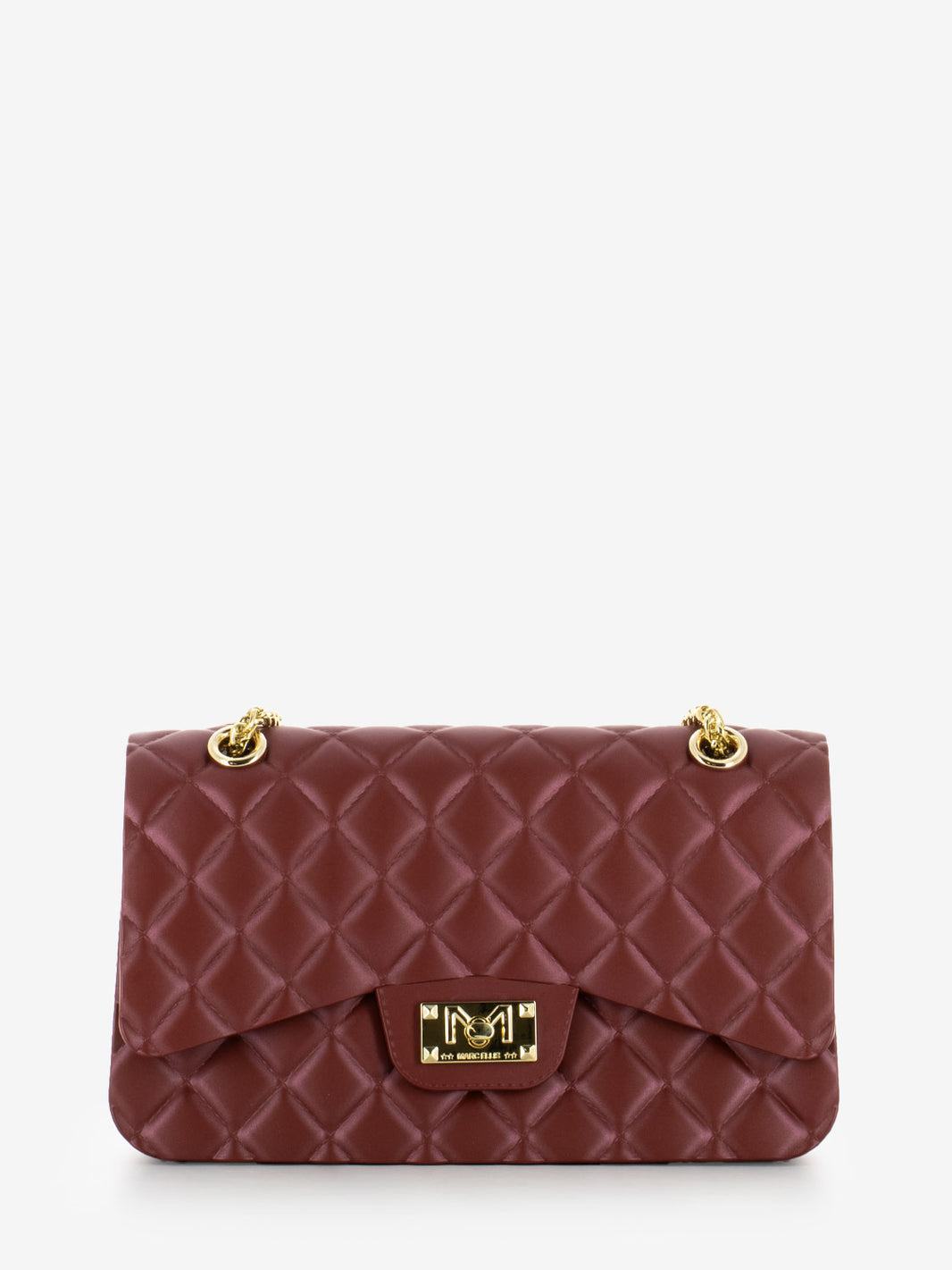 Borsa in gomma trapuntata Falcon dahlia / light gold