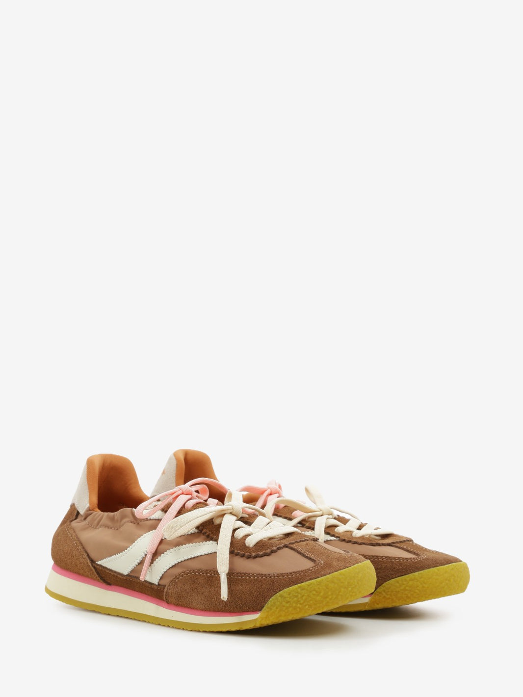 Sneakers doppio laccio marrone / rosa