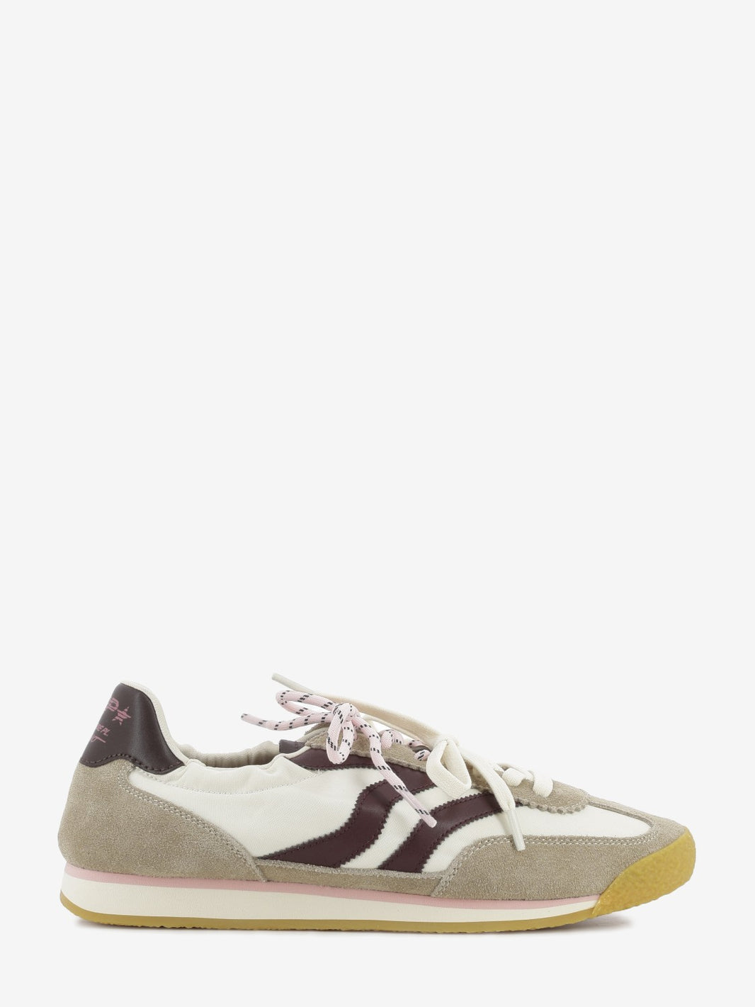 Sneakers doppio laccio beige / bordeaux