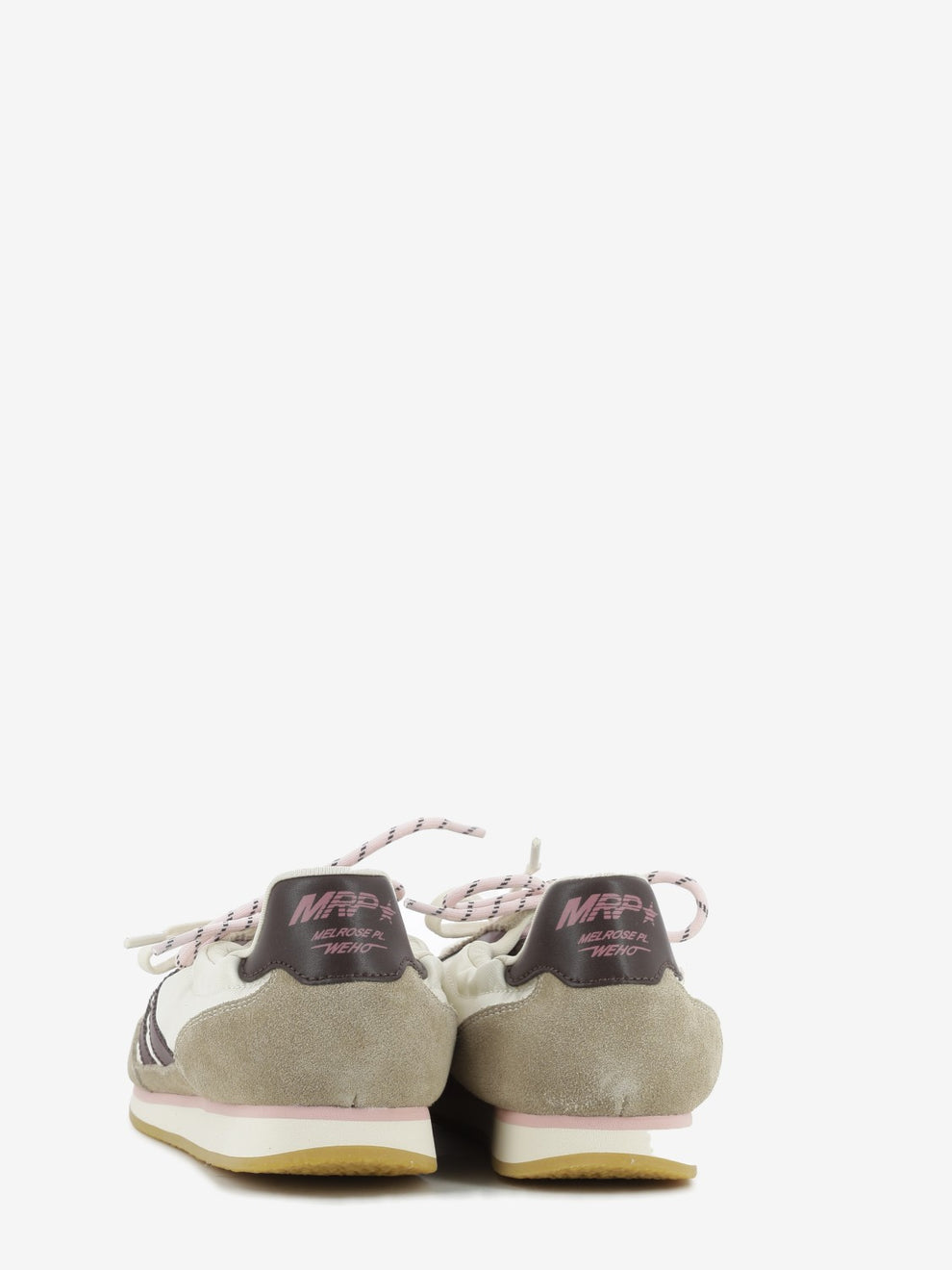 Sneakers doppio laccio beige / bordeaux