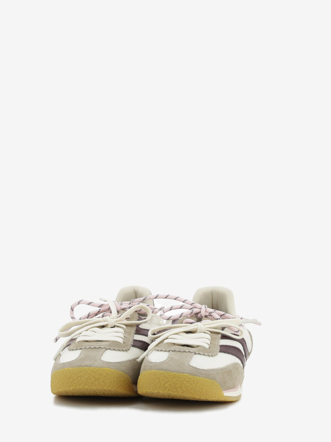 Sneakers doppio laccio beige / bordeaux