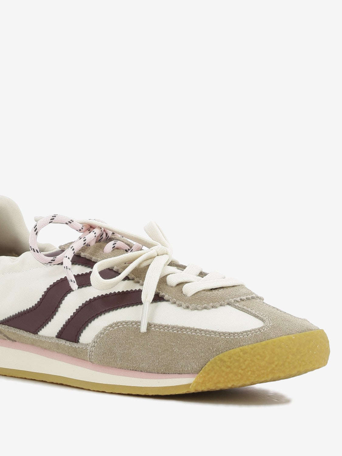 Sneakers doppio laccio beige / bordeaux