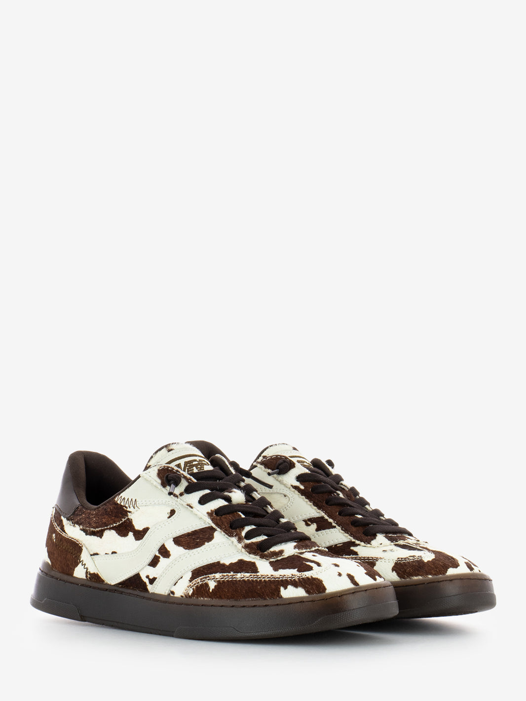 Cow-print pony skin sneakers