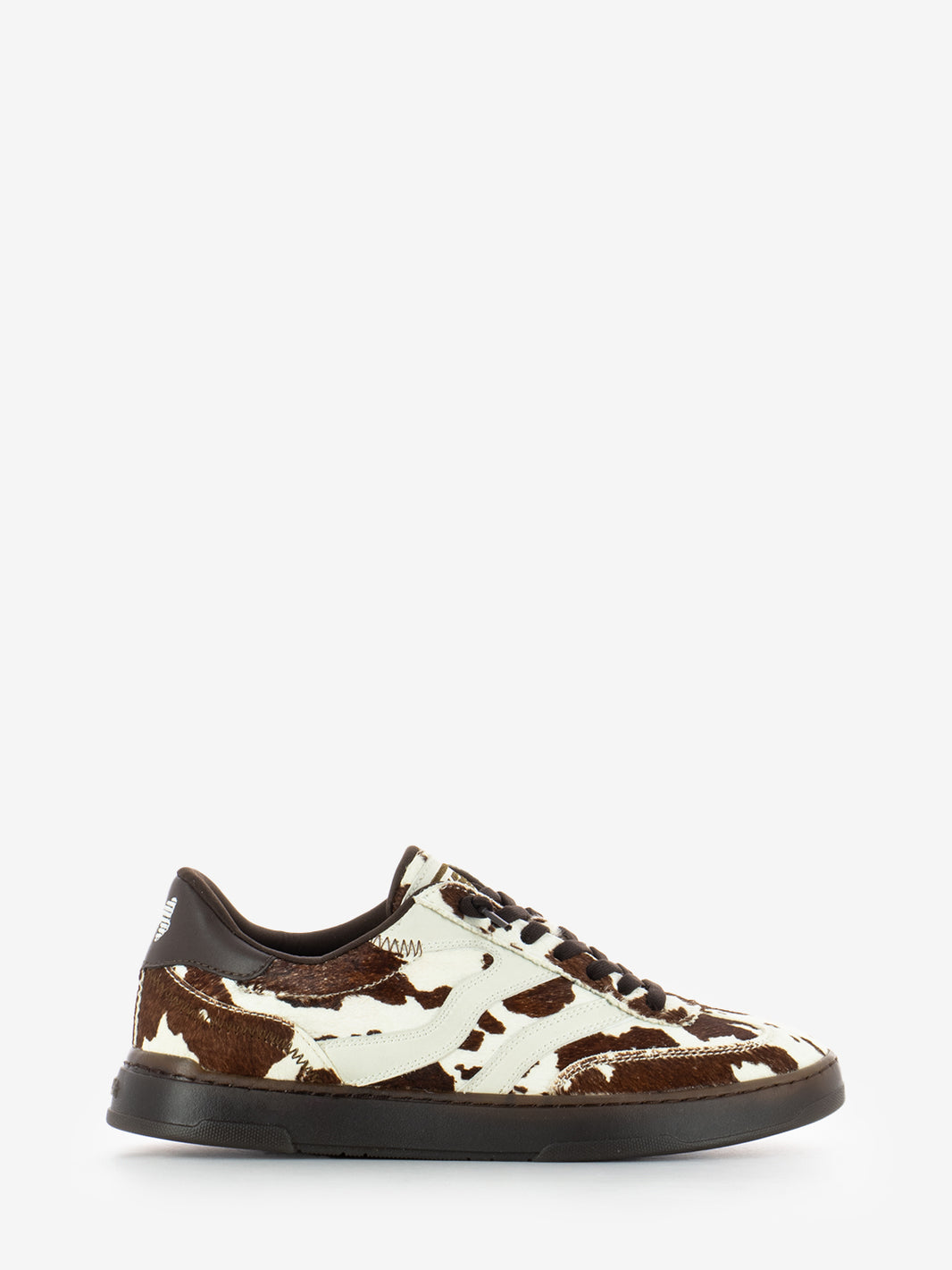 Cow-print pony skin sneakers