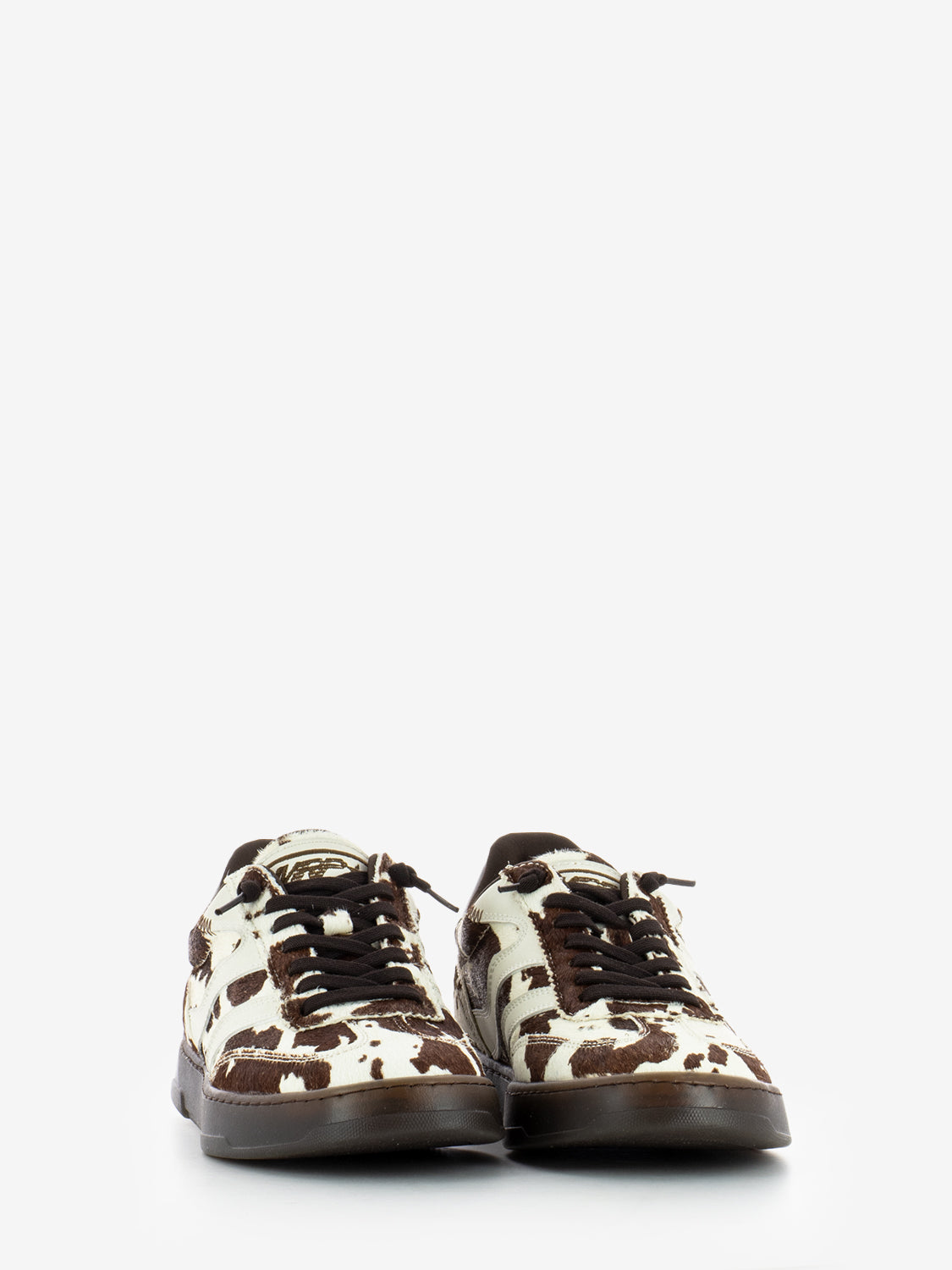 Cow-print pony skin sneakers