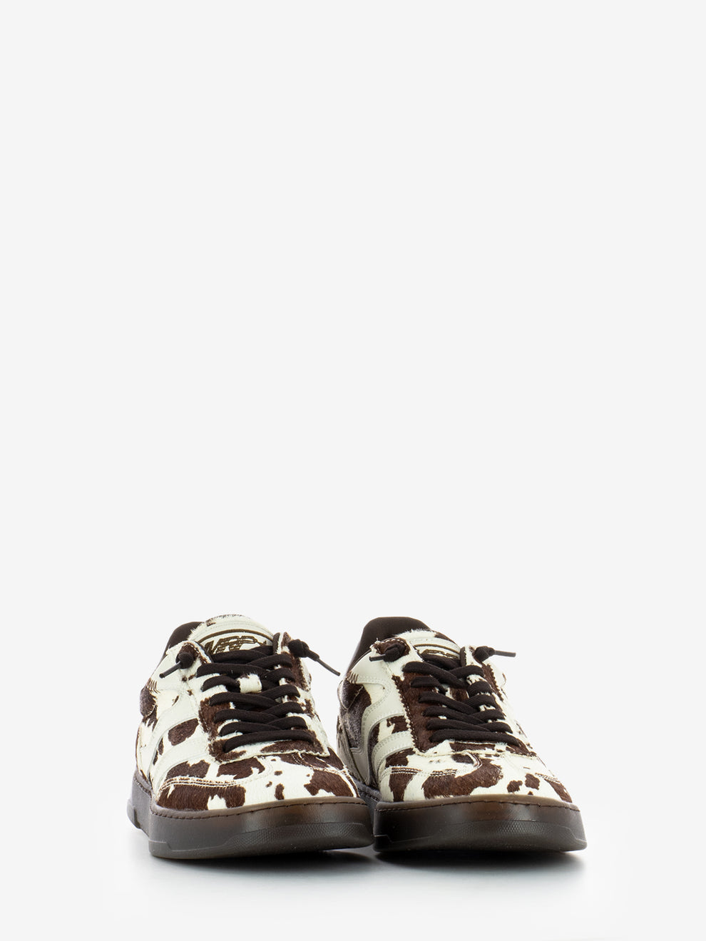 Cow-print pony skin sneakers