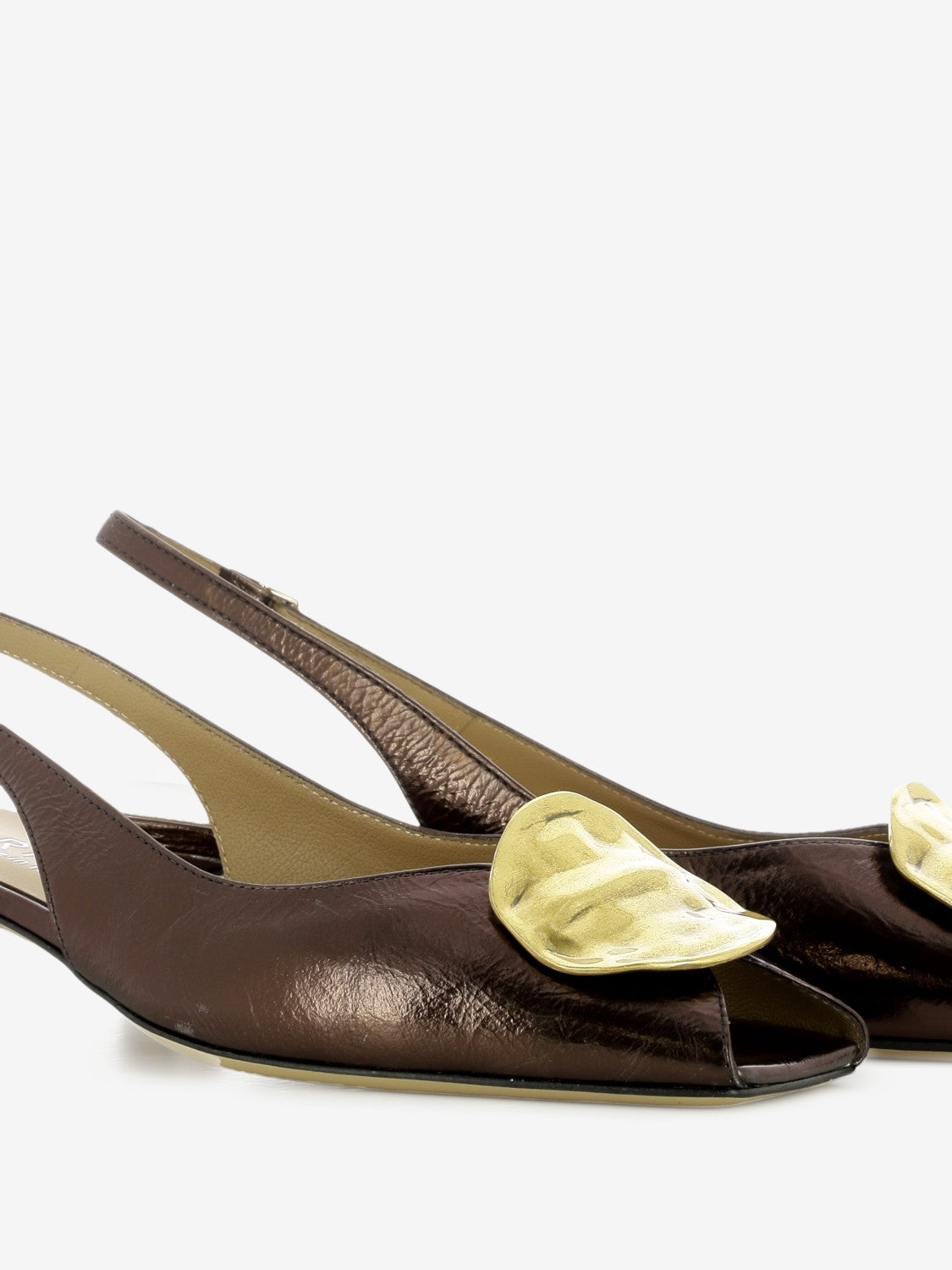 Sandali pelle lucida testa di moro