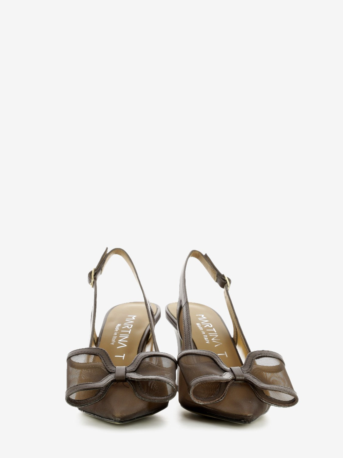 Slingback con fiocco testa di moro