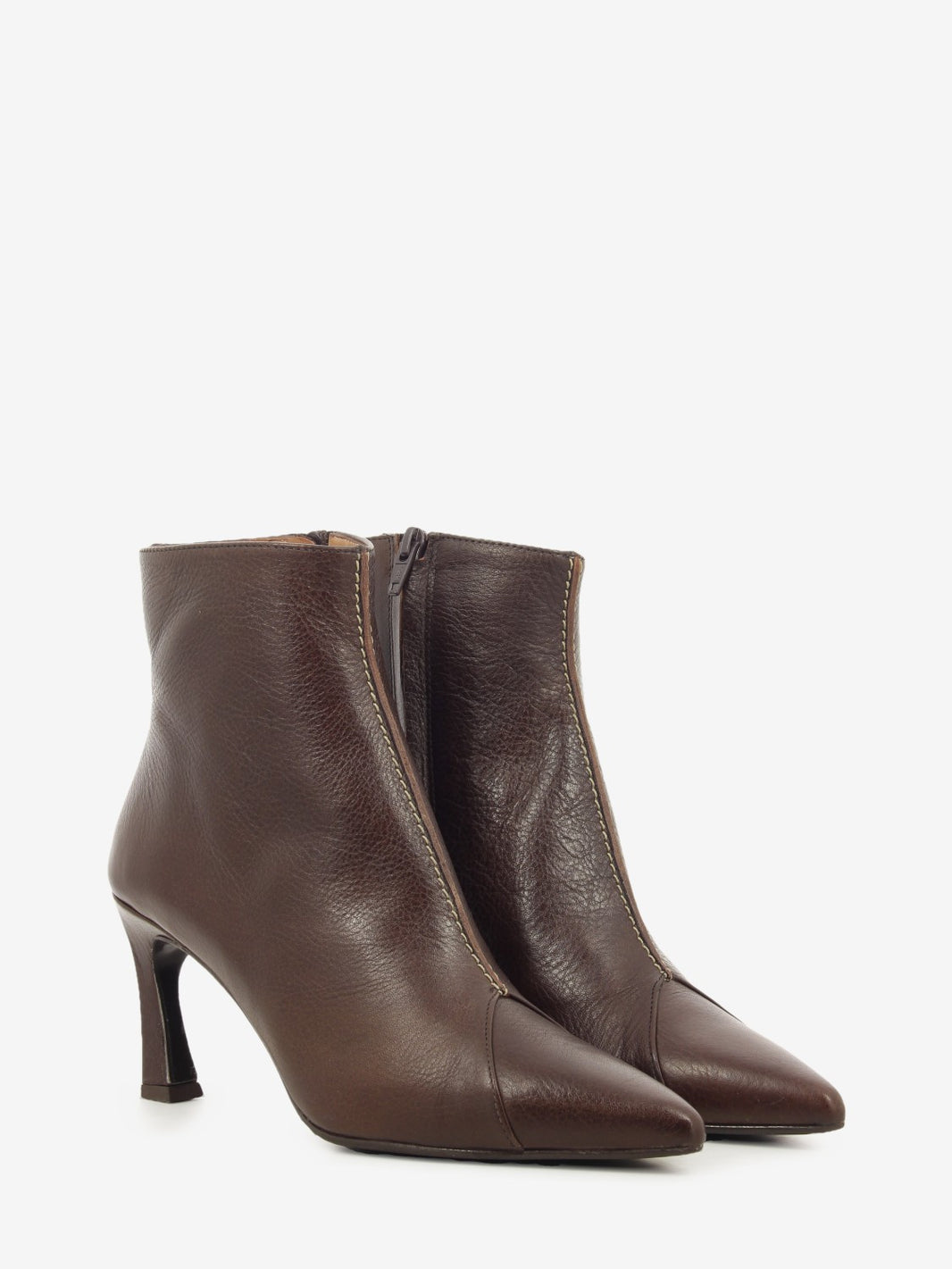 Tronchetto in pelle cucitura fashion sequoia