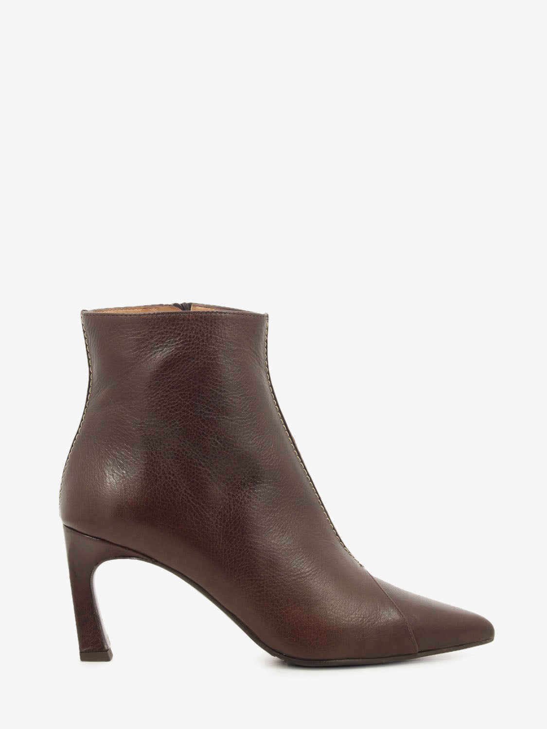 Tronchetto in pelle cucitura fashion sequoia