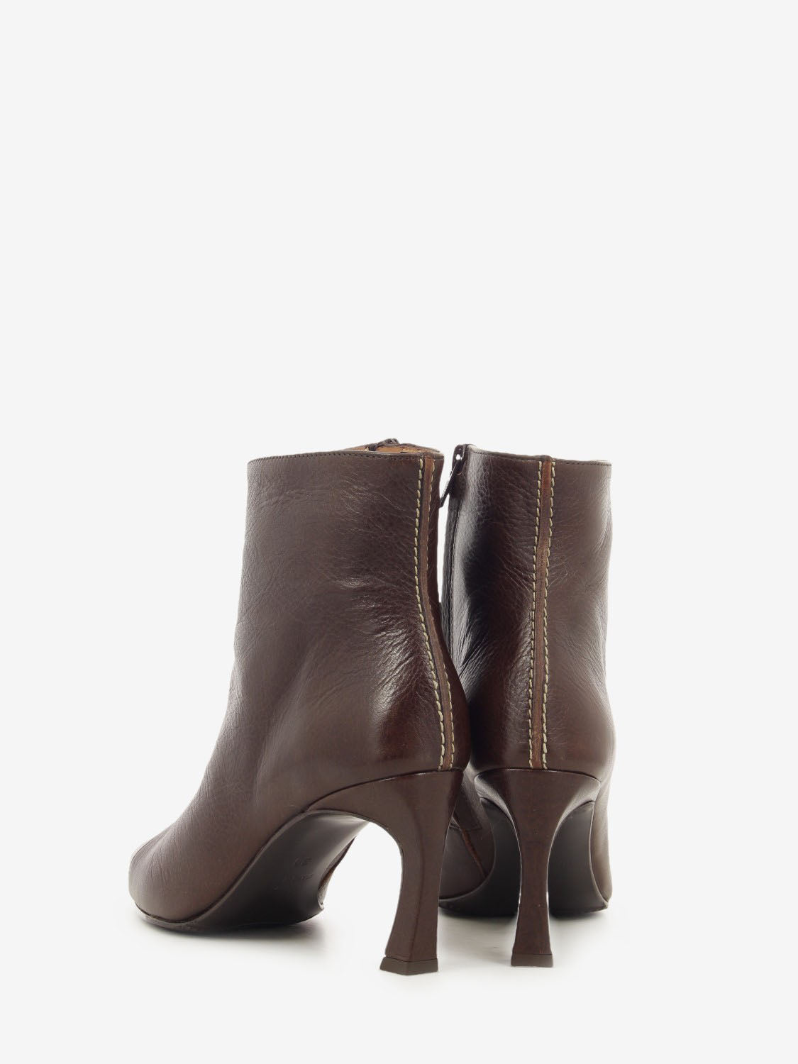 Tronchetto in pelle cucitura fashion sequoia