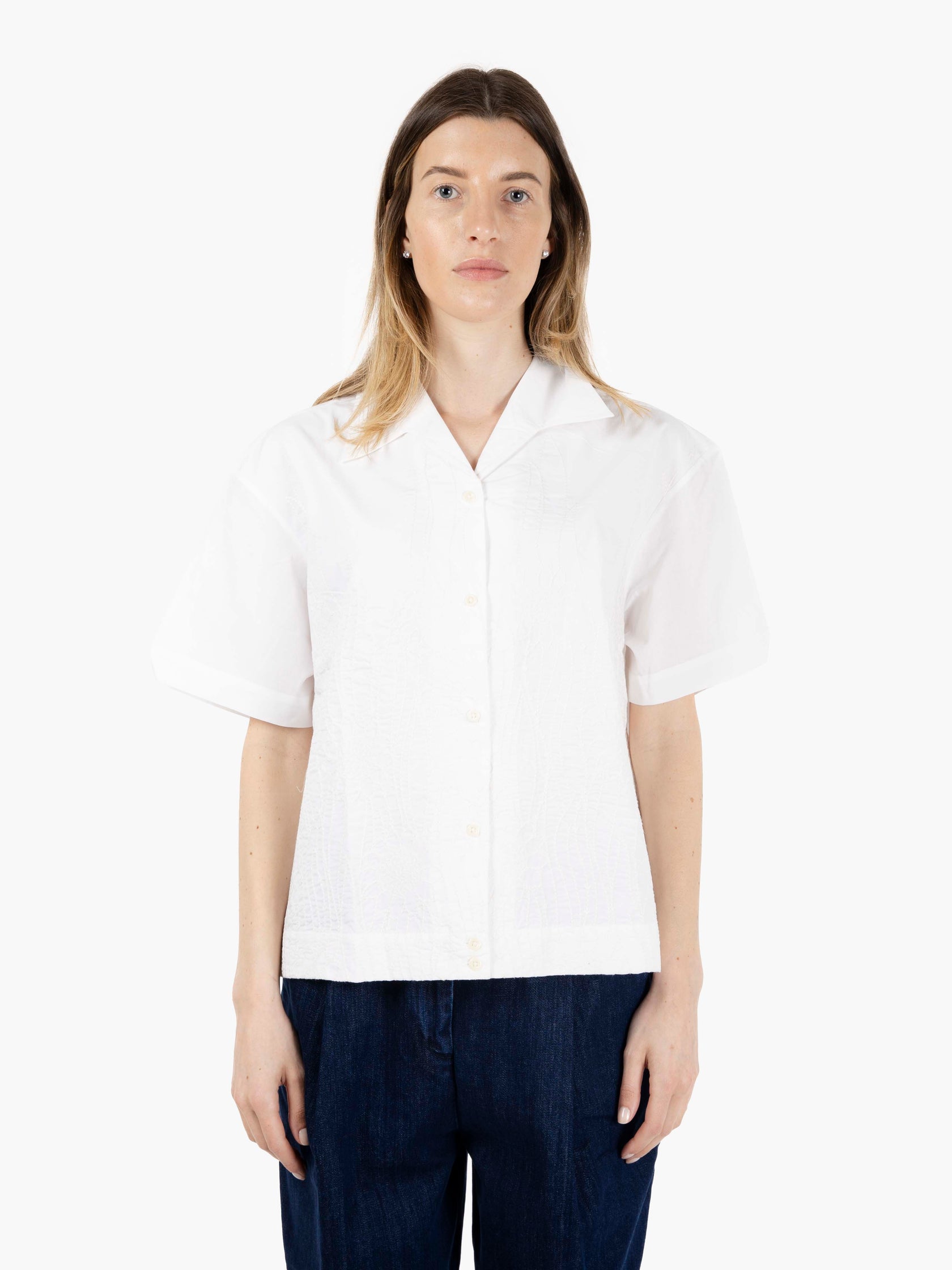 Camicia Wanda con ricami white