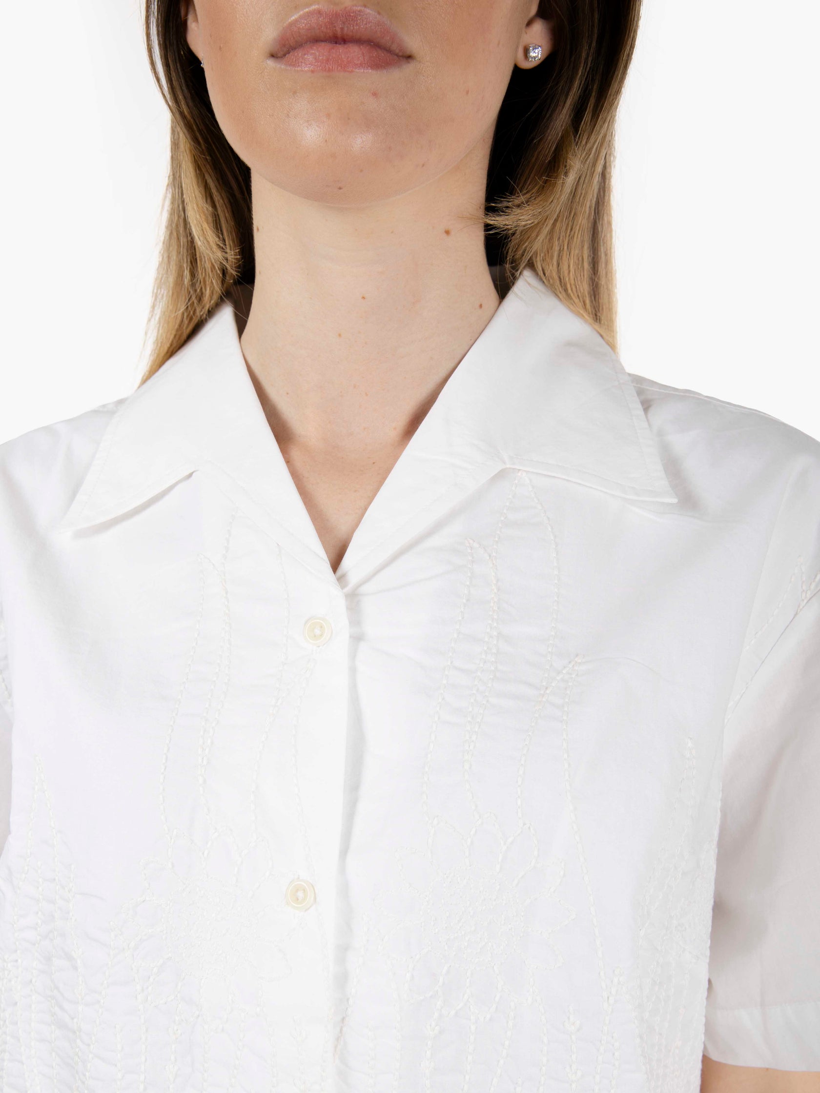 Camicia Wanda con ricami white