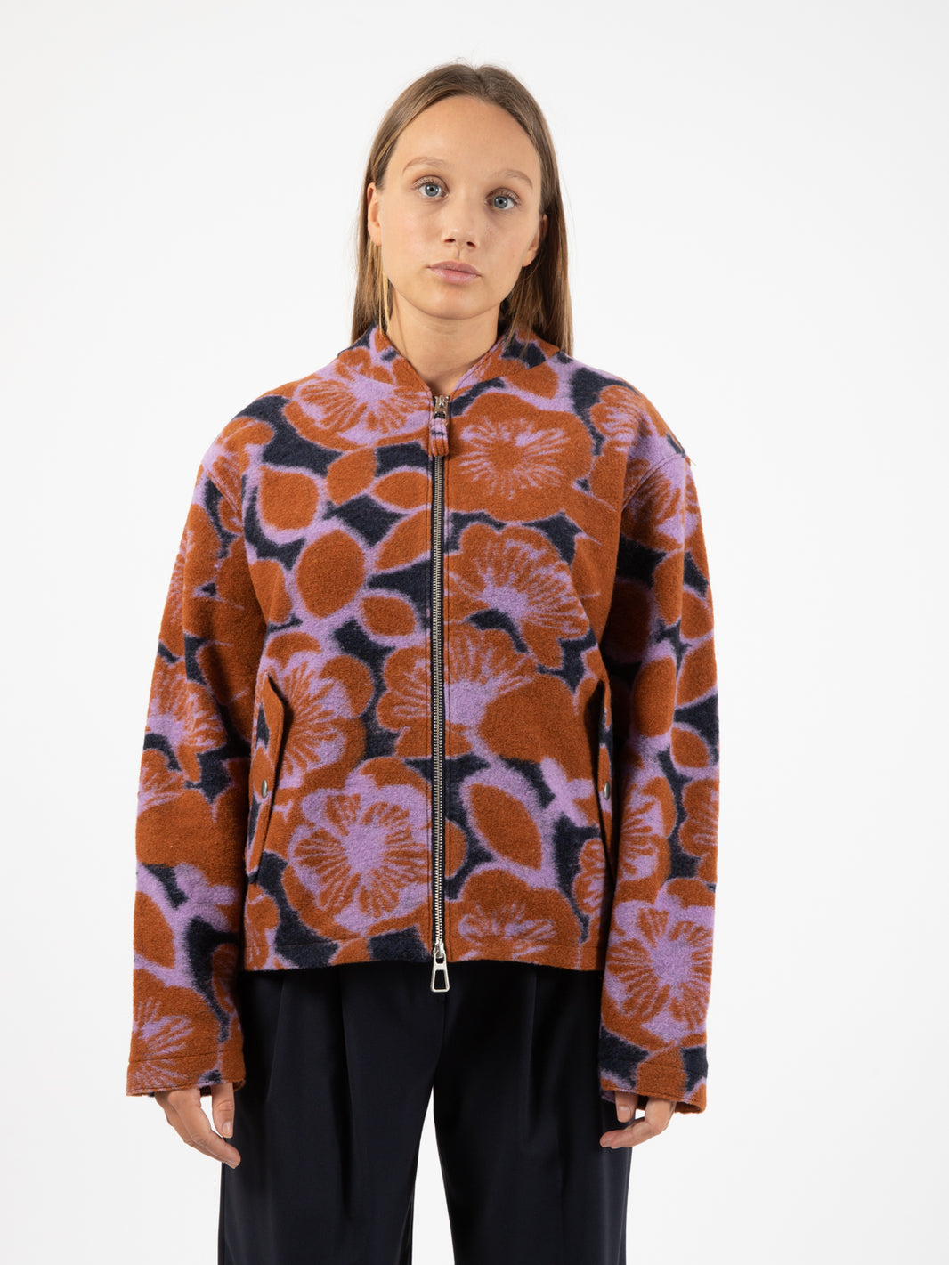 Gabby jacket in multicolor jacquard wool