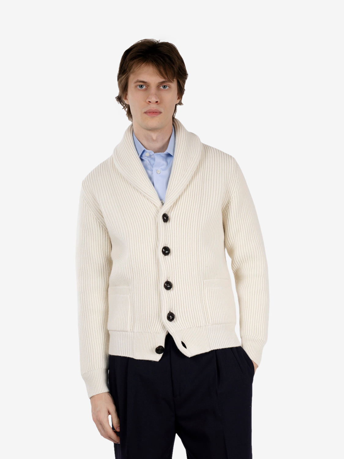 WHITE SHAWL CARDIGAN A0701-B_1