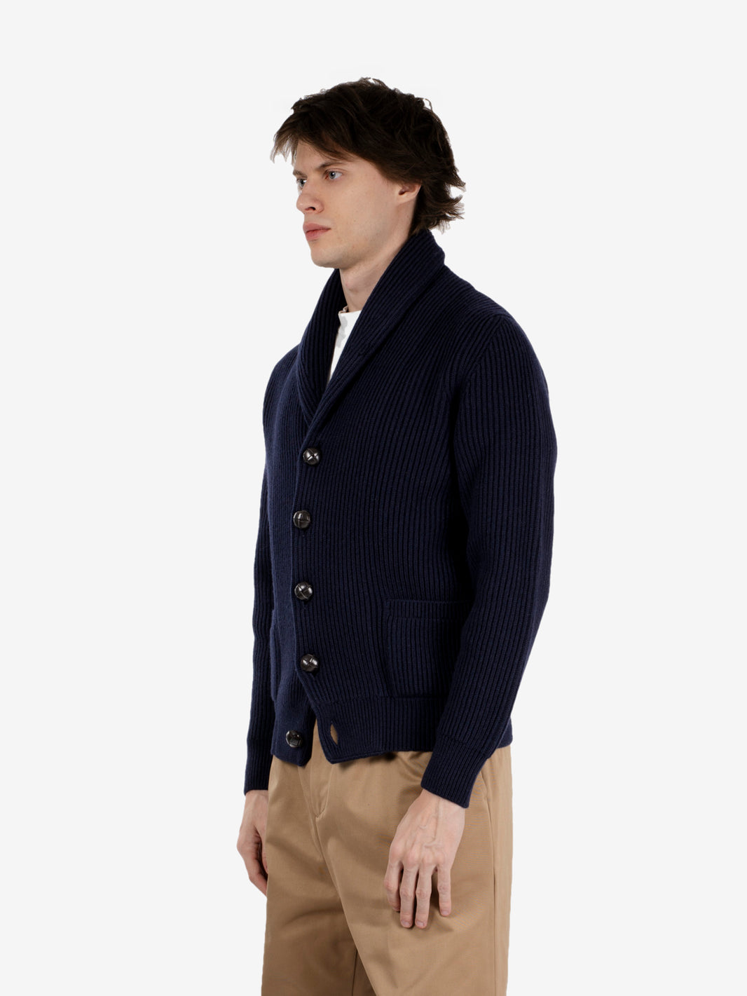 Shawl cardigan blu navy