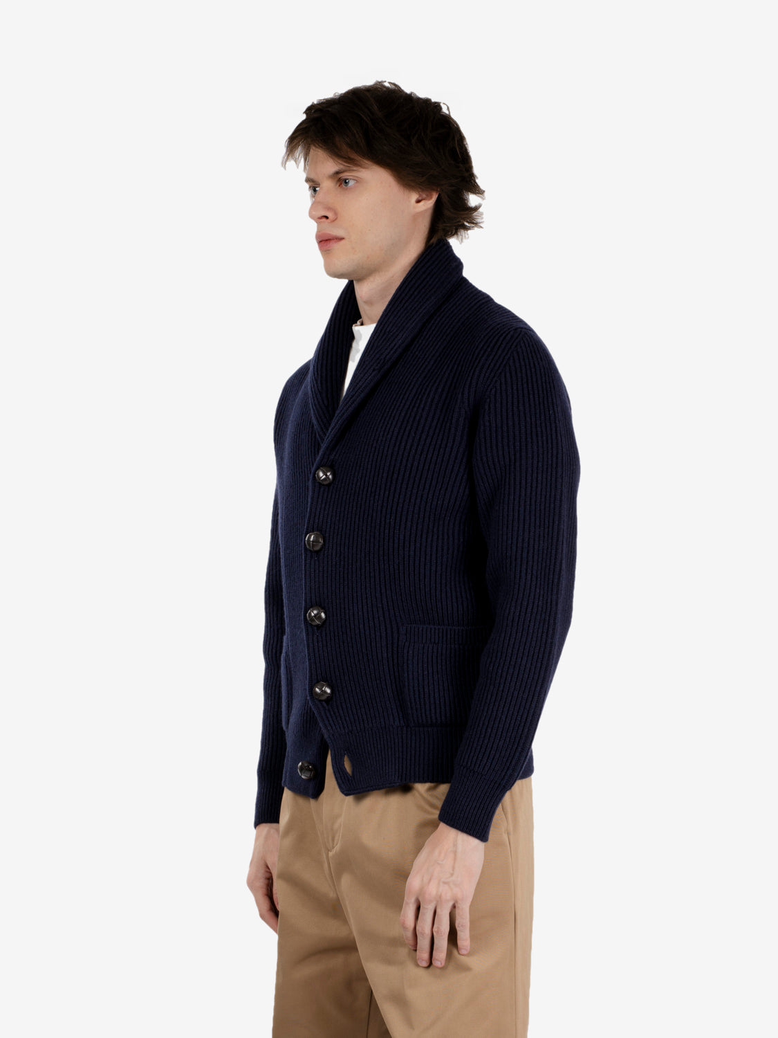 Shawl cardigan blu navy