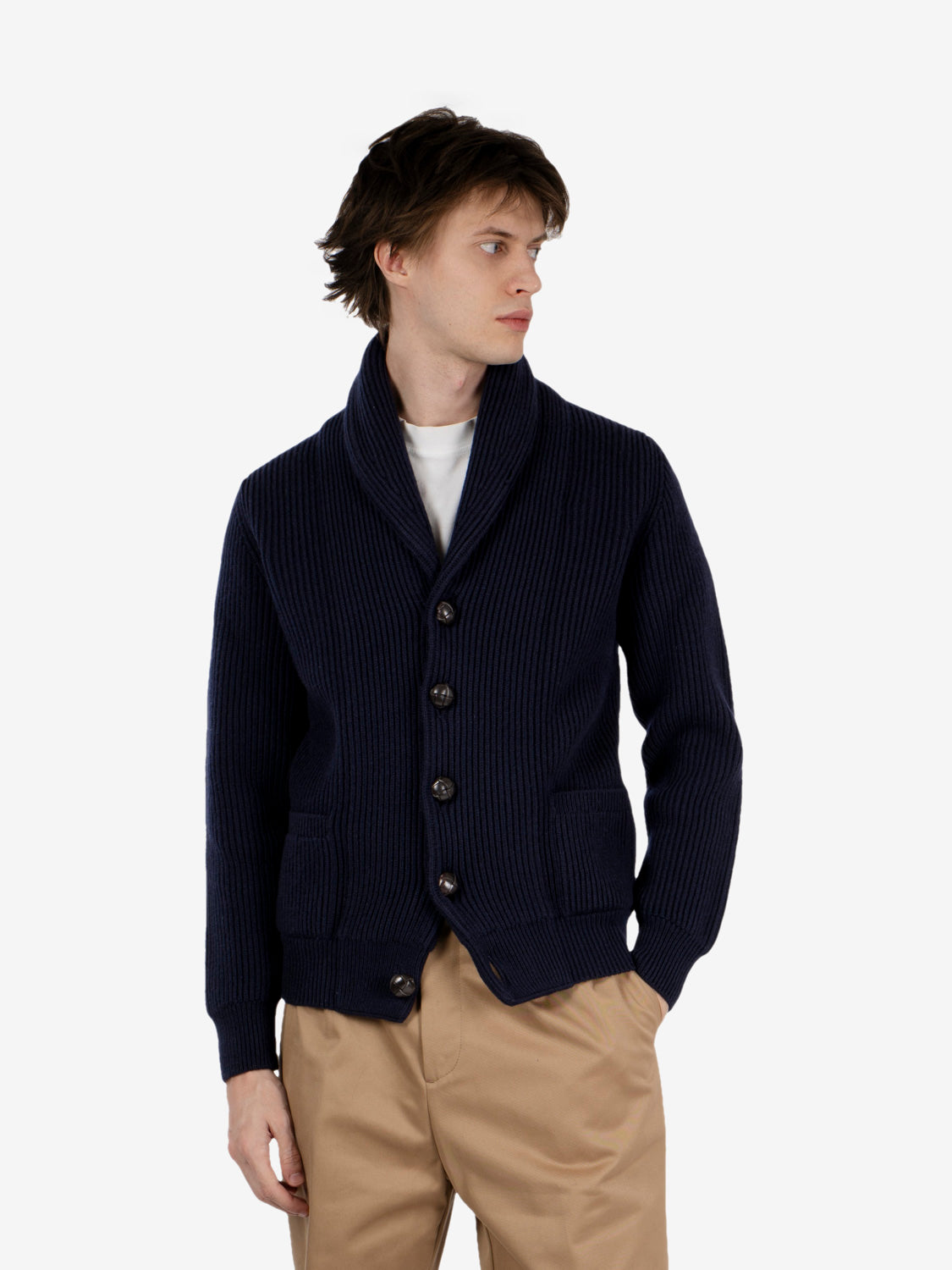 Shawl cardigan blu navy