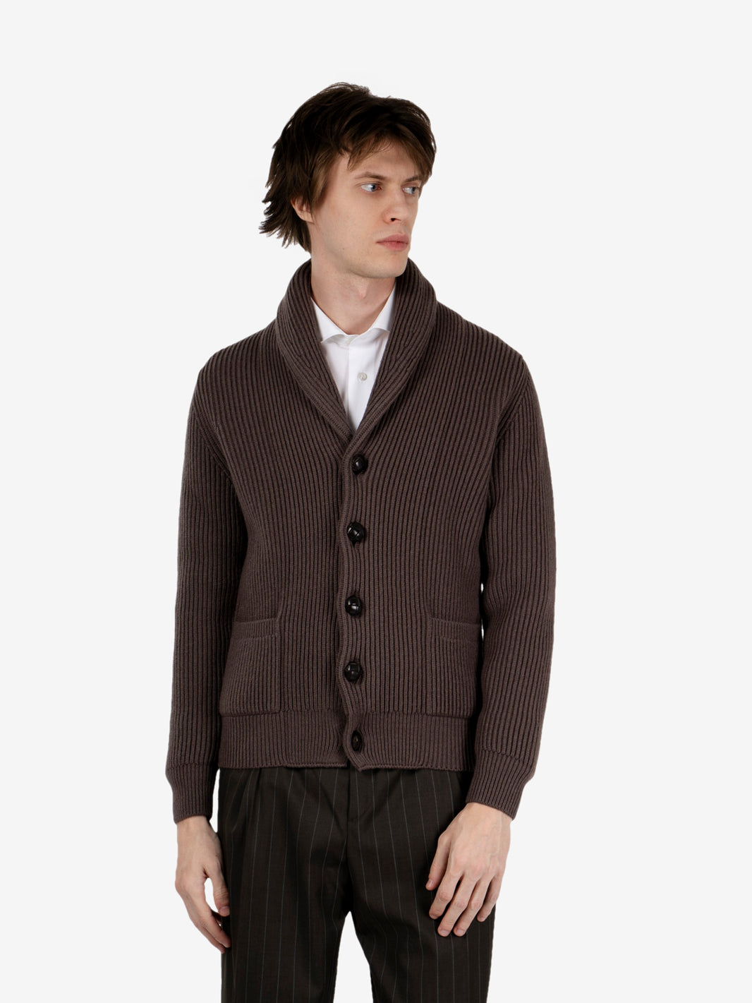 Taupe shawl cardigan