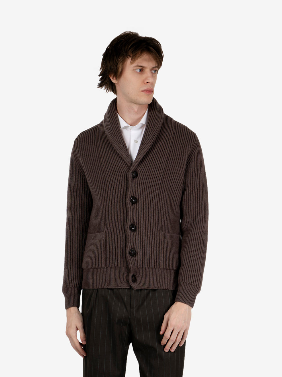 Taupe shawl cardigan