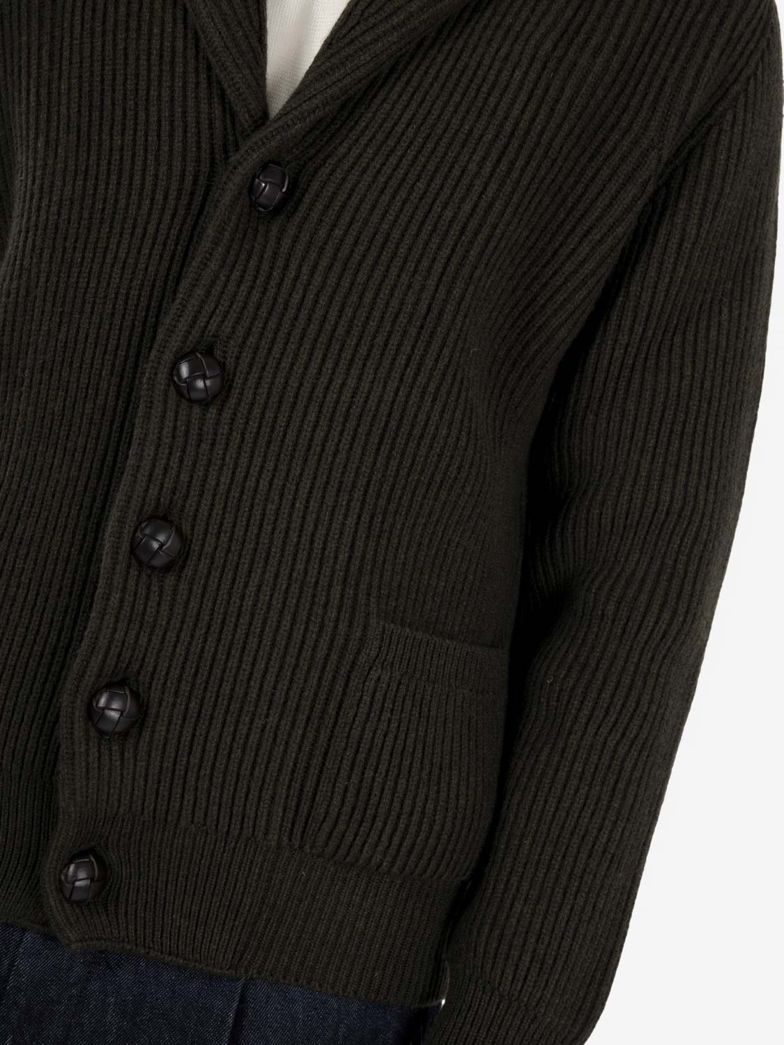 Shawl cardigan verde bosco