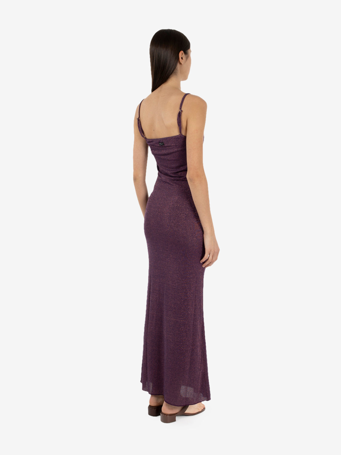Abito lungo lurex bordeaux