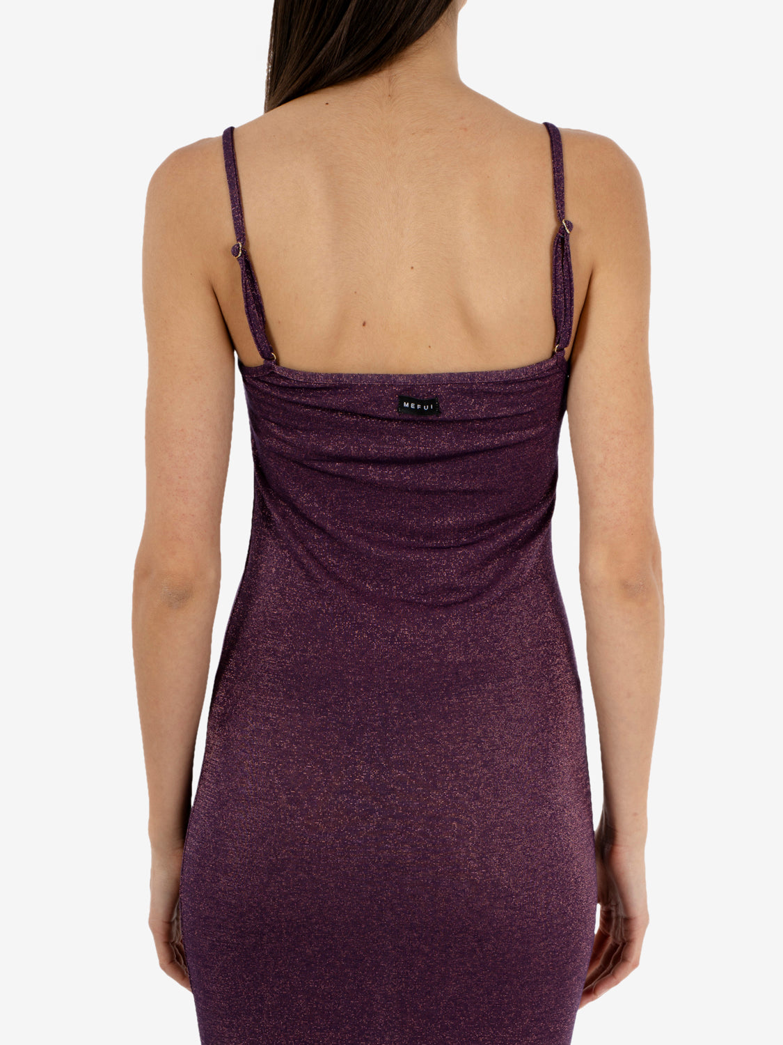 Abito lungo lurex bordeaux