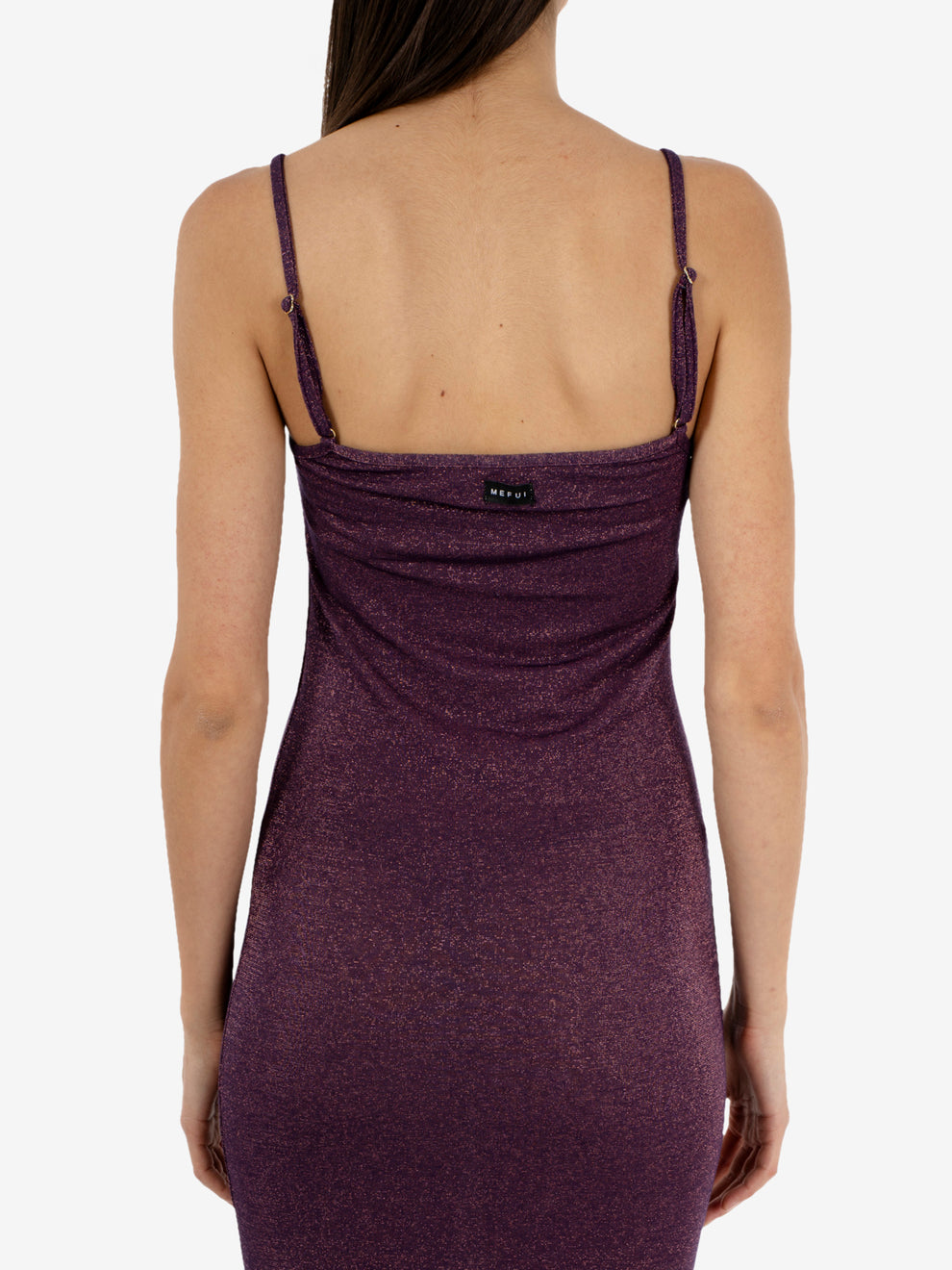 Abito lungo lurex bordeaux
