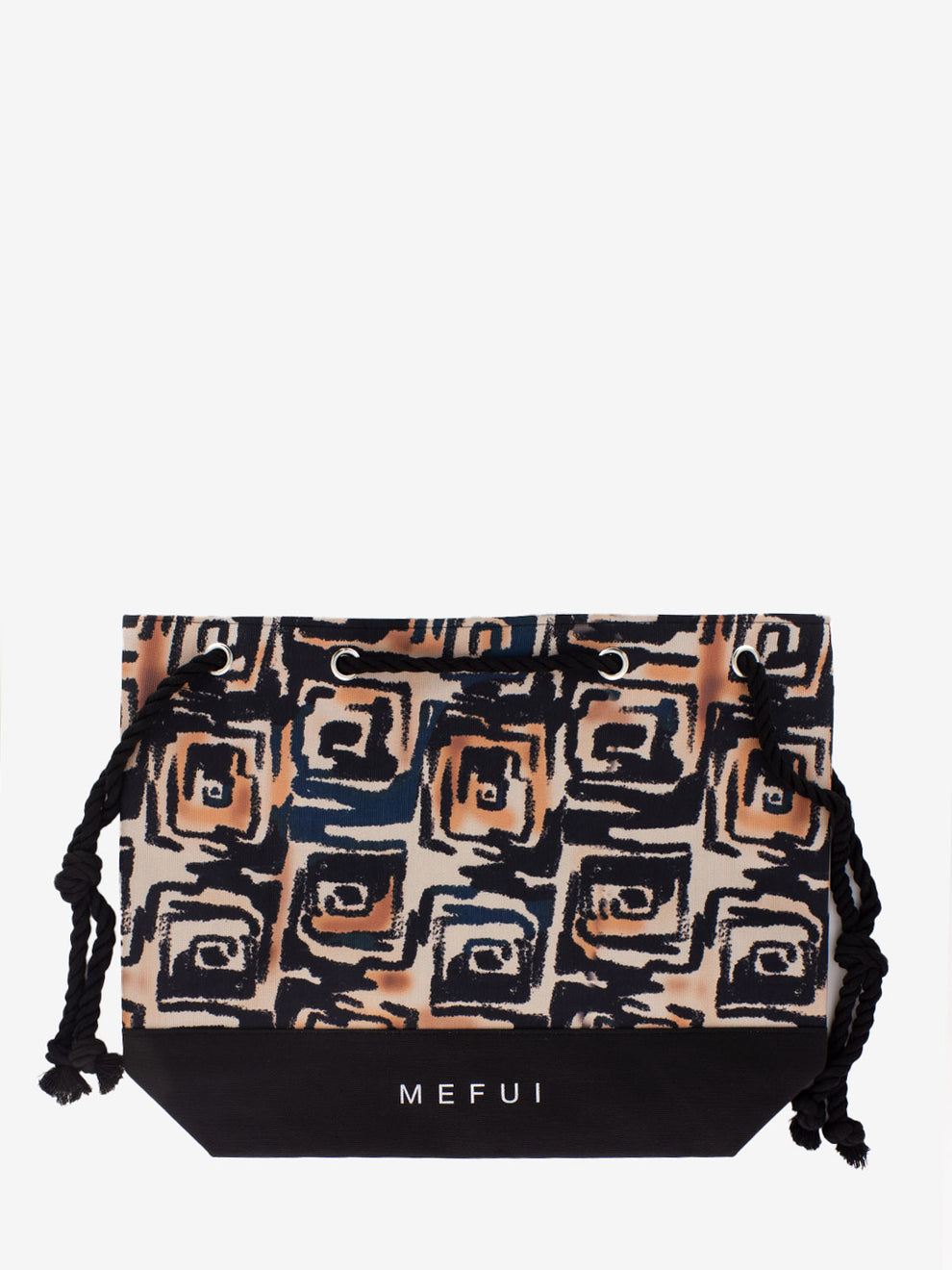Black patterned beach bag