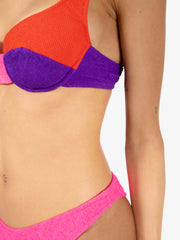 ME-FUI - Bikini a balconcino fuxia / rosso / viola