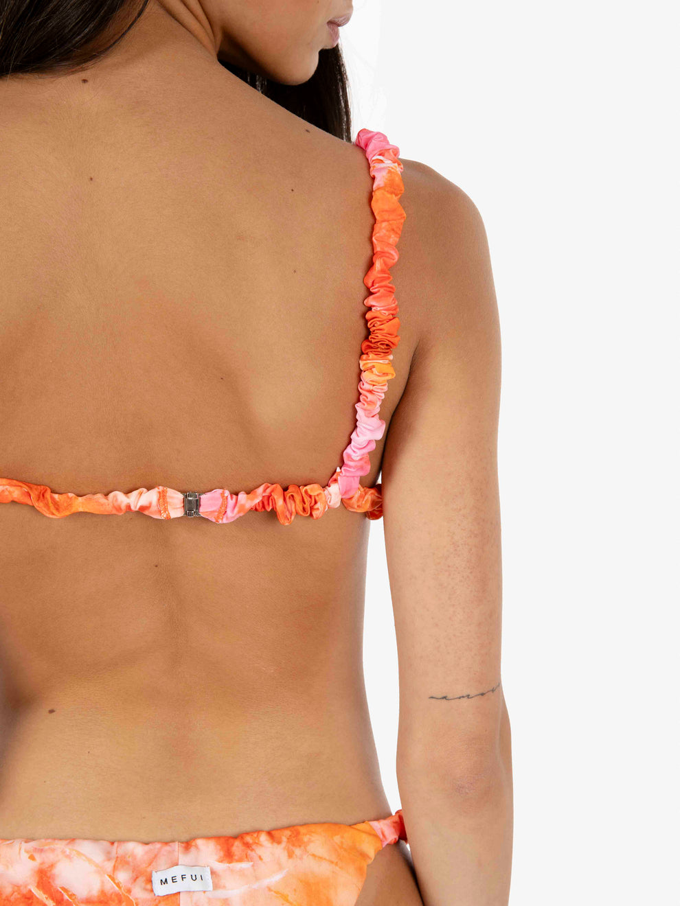 Orange Patterned Frill Bikini