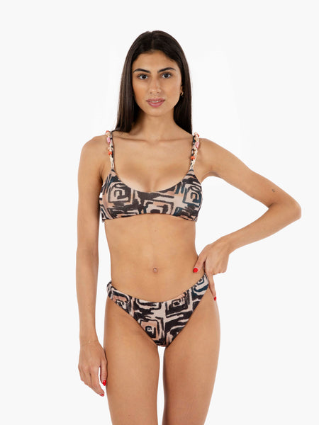 Bikini fantasia geometrica marrone